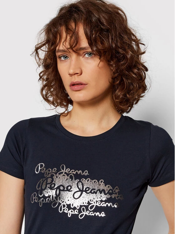Pepe Jeans Γυναίκες T-shirts T-Shirt Anna PL505121 Σκούρο μπλε Regular Fit 4 Pepe Jeans Γυναίκες T-shirts T-Shirt Anna PL505121 Σκούρο μπλε Regular Fit - Image 4