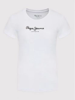 Pepe Jeans Γυναίκες T-shirts T-Shirt New Virgina PL505202 Λευκό Slim Fit -Pepe Jeans Κατάστημα unnamed file 39