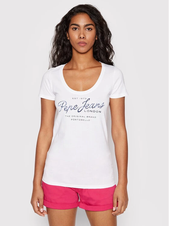 Pepe Jeans Γυναίκες T-shirts T-Shirt Baia PL505123 Λευκό Regular Fit 1 Pepe Jeans Γυναίκες T-shirts T-Shirt Baia PL505123 Λευκό Regular Fit