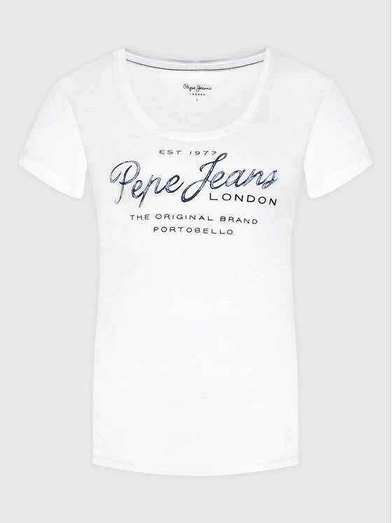 Pepe Jeans Γυναίκες T-shirts T-Shirt Baia PL505123 Λευκό Regular Fit 5 Pepe Jeans Γυναίκες T-shirts T-Shirt Baia PL505123 Λευκό Regular Fit - Image 5