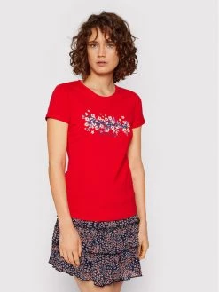 Pepe Jeans Γυναίκες T-shirts T-Shirt Bego PL505133 Κόκκινο Slim Fit