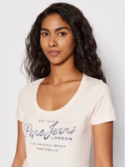 Pepe Jeans Γυναίκες T-shirts T-Shirt Baia PL505123 Ροζ Regular Fit -Pepe Jeans Κατάστημα unnamed file 410