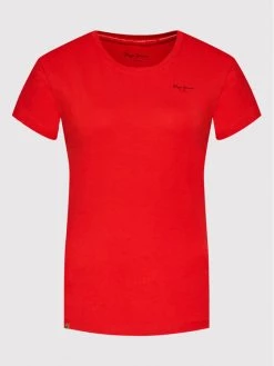 Pepe Jeans Γυναίκες T-shirts T-Shirt Bellrose PL505051 Κόκκινο Slim Fit -Pepe Jeans Κατάστημα unnamed file 426