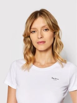 Pepe Jeans Γυναίκες T-shirts T-Shirt Bellrose PL505051 Λευκό Slim Fit -Pepe Jeans Κατάστημα unnamed file 430