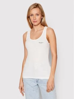 Pepe Jeans Γυναίκες Tops Τοπ Duni PL505063 Λευκό Slim Fit
