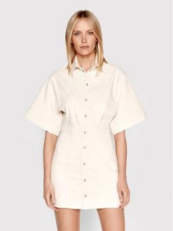 Pepe Jeans Γυναίκες Φορέματα σε Στυλ Πουκάμισο & Σεμιζιέ Φόρεμα τζιν Kenzie PL953065 Μπεζ Regular Fit