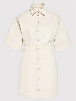 Pepe Jeans Γυναίκες Φορέματα σε Στυλ Πουκάμισο & Σεμιζιέ Φόρεμα τζιν Kenzie PL953065 Μπεζ Regular Fit -Pepe Jeans Κατάστημα unnamed file 466