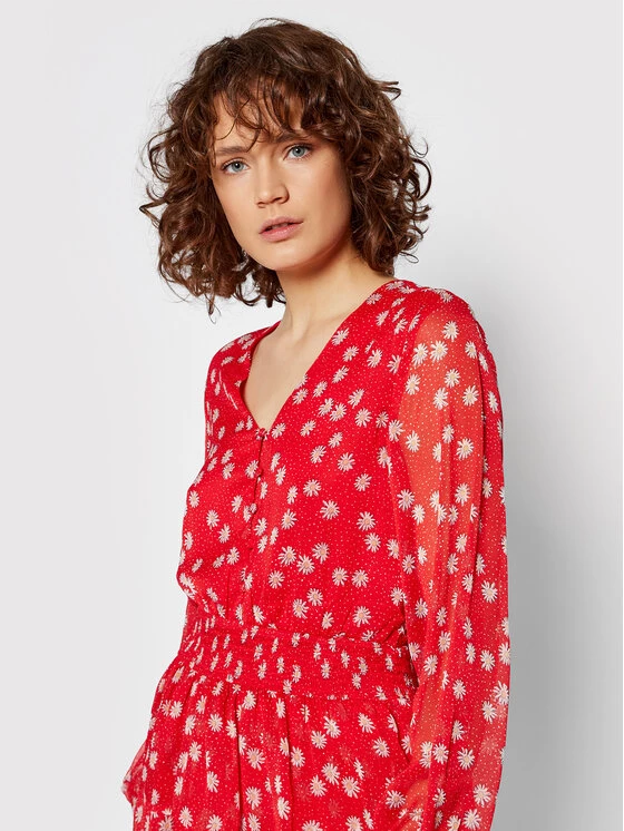 Pepe Jeans Γυναίκες Καθημερινά Φορέματα Φόρεμα καθημερινό Melina PL953075 Κόκκινο Regular Fit 4 Pepe Jeans Γυναίκες Καθημερινά Φορέματα Φόρεμα καθημερινό Melina PL953075 Κόκκινο Regular Fit - Image 4