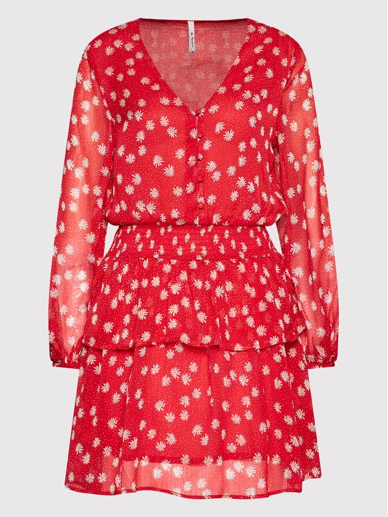 Pepe Jeans Γυναίκες Καθημερινά Φορέματα Φόρεμα καθημερινό Melina PL953075 Κόκκινο Regular Fit 5 Pepe Jeans Γυναίκες Καθημερινά Φορέματα Φόρεμα καθημερινό Melina PL953075 Κόκκινο Regular Fit - Image 5