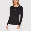 Pepe Jeans Γυναίκες Μπλουζάκια Μπλουζάκι New Virginia PL505203 Μαύρο Slim Fit