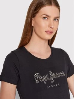 Pepe Jeans Γυναίκες T-shirts T-Shirt Beatrice PL504434 Μαύρο Regular Fit -Pepe Jeans Κατάστημα unnamed file 530