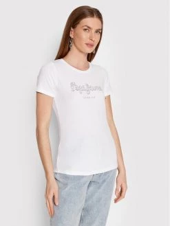 Pepe Jeans Γυναίκες T-shirts T-Shirt Beatrice PL504434 Λευκό Regular Fit