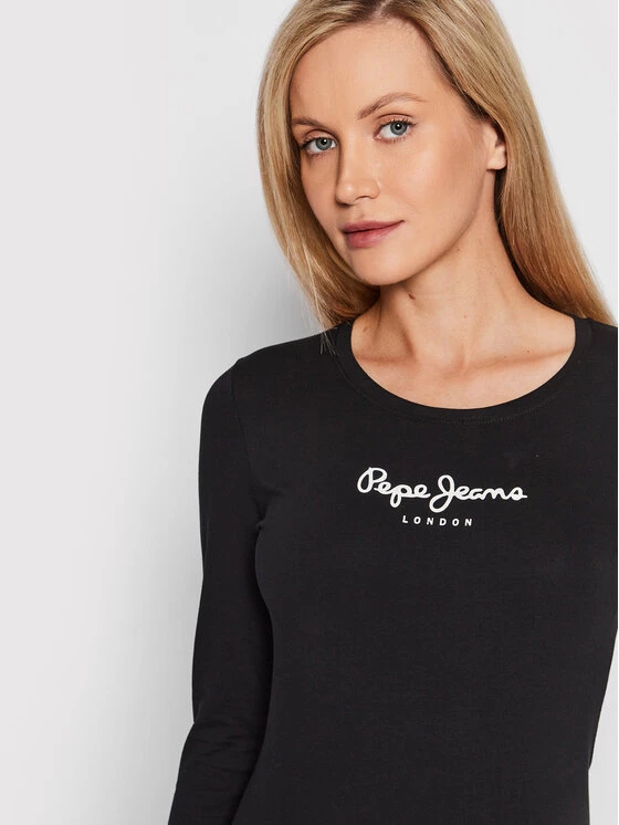 Pepe Jeans Γυναίκες Μπλουζάκια Μπλουζάκι New Virginia PL505203 Μαύρο Slim Fit 4 Pepe Jeans Γυναίκες Μπλουζάκια Μπλουζάκι New Virginia PL505203 Μαύρο Slim Fit - Image 4