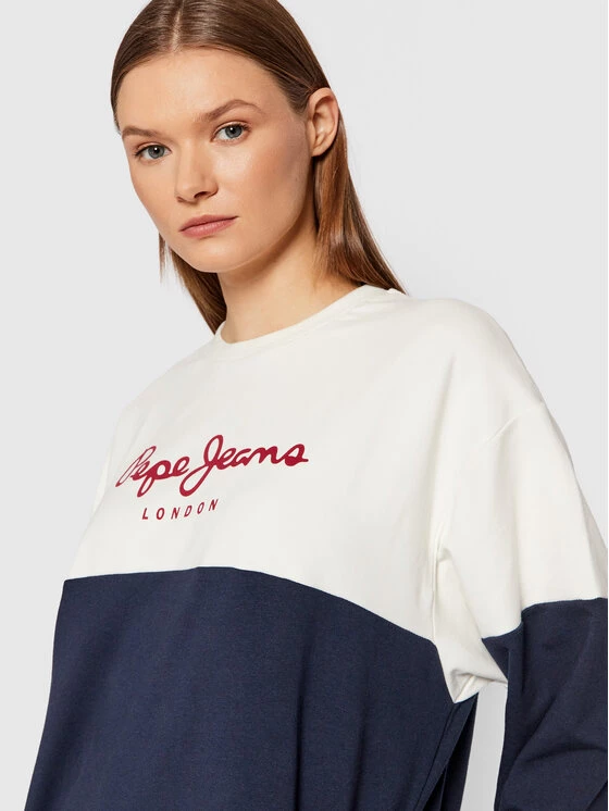Pepe Jeans Γυναίκες Πλεκτά Φορέματα Φόρεμα υφασμάτινο Blanche PL952987 Σκούρο μπλε Relaxed Fit 4 Pepe Jeans Γυναίκες Πλεκτά Φορέματα Φόρεμα υφασμάτινο Blanche PL952987 Σκούρο μπλε Relaxed Fit - Image 4