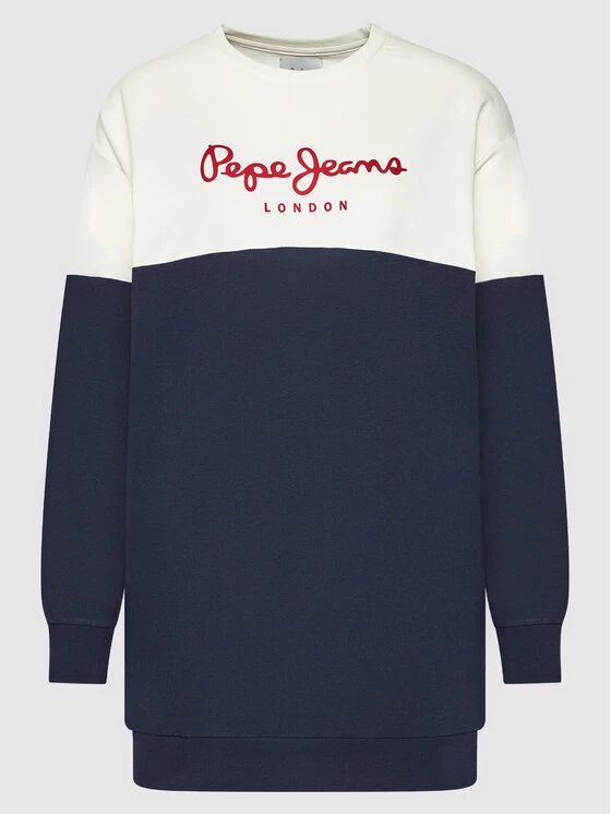 Pepe Jeans Γυναίκες Πλεκτά Φορέματα Φόρεμα υφασμάτινο Blanche PL952987 Σκούρο μπλε Relaxed Fit 5 Pepe Jeans Γυναίκες Πλεκτά Φορέματα Φόρεμα υφασμάτινο Blanche PL952987 Σκούρο μπλε Relaxed Fit - Image 5