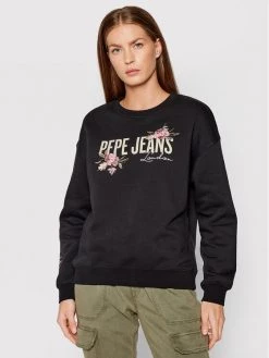 Pepe Jeans Γυναίκες Μπλούζες Χωρίς Φερμουάρ Μπλούζα Portia PL581133 Μαύρο Regular Fit