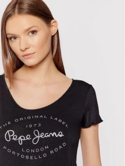 Pepe Jeans Γυναίκες T-shirts T-Shirt Paiges PL505020 Μαύρο Slim Fit -Pepe Jeans Κατάστημα unnamed file 664