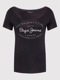Pepe Jeans Γυναίκες T-shirts T-Shirt Paiges PL505020 Μαύρο Slim Fit -Pepe Jeans Κατάστημα unnamed file 665