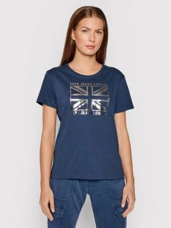 Pepe Jeans Γυναίκες T-shirts T-Shirt Zeldas PL505037 Σκούρο μπλε Regular Fit