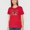 Pepe Jeans Γυναίκες T-shirts T-Shirt Zeldas PL505037 Κόκκινο Regular Fit