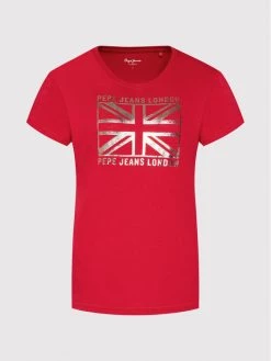 Pepe Jeans Γυναίκες T-shirts T-Shirt Zeldas PL505037 Κόκκινο Regular Fit -Pepe Jeans Κατάστημα unnamed file 675