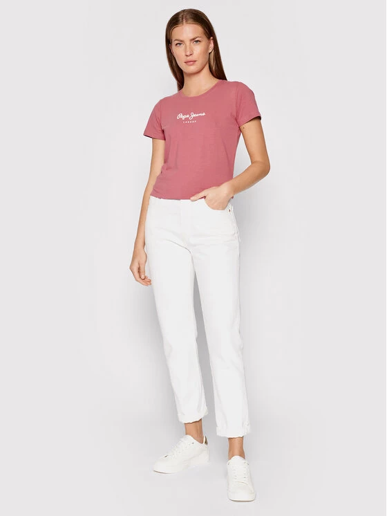 Pepe Jeans Γυναίκες T-shirts T-Shirt New Virginia PL502711 Ροζ Regular Fit 2 Pepe Jeans Γυναίκες T-shirts T-Shirt New Virginia PL502711 Ροζ Regular Fit - Image 2