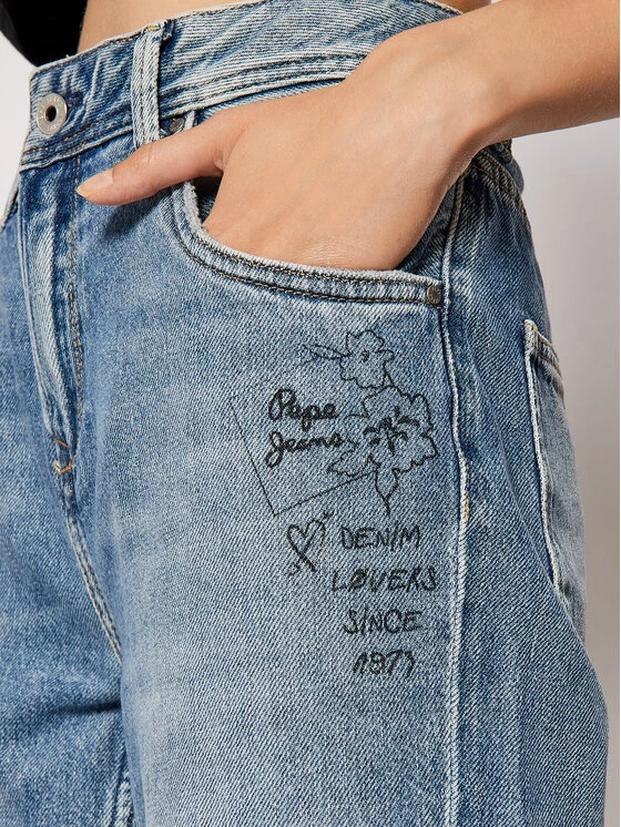 Pepe Jeans Γυναίκες Boyfriends Τζιν Violet Scribble PL204138 Μπλε Relaxed Fit 4 Pepe Jeans Γυναίκες Boyfriends Τζιν Violet Scribble PL204138 Μπλε Relaxed Fit - Image 4