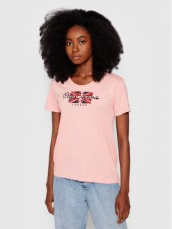 Pepe Jeans Γυναίκες T-shirts T-Shirt Zaidas PL504965 Ροζ Regular Fit