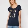 Pepe Jeans Γυναίκες T-shirts T-Shirt Alessa PL504795 Σκούρο μπλε Regular Fit