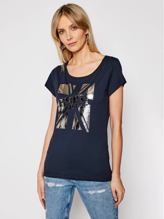Pepe Jeans Γυναίκες T-shirts T-Shirt Alessa PL504795 Σκούρο μπλε Regular Fit 1 Pepe Jeans Γυναίκες T-shirts T-Shirt Alessa PL504795 Σκούρο μπλε Regular Fit