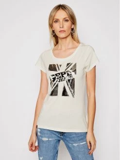 Pepe Jeans Γυναίκες T-shirts T-Shirt Alessa PL504795 Μπεζ Regular Fit