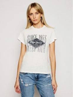 Pepe Jeans Γυναίκες T-shirts T-Shirt Alex PL504796 Λευκό Regular Fit