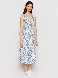 Pepe Jeans Γυναίκες Καλοκαιρινά Φορέματα Φόρεμα καλοκαιρινό Lou PL952844 Λευκό Regular Fit