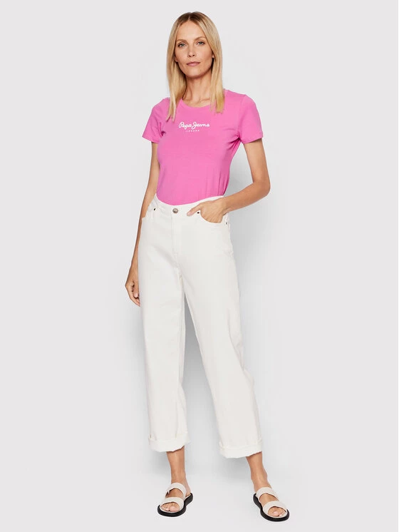 Pepe Jeans Γυναίκες T-shirts T-Shirt New Virgina PL505202 Ροζ Slim Fit 2 Pepe Jeans Γυναίκες T-shirts T-Shirt New Virgina PL505202 Ροζ Slim Fit - Image 2