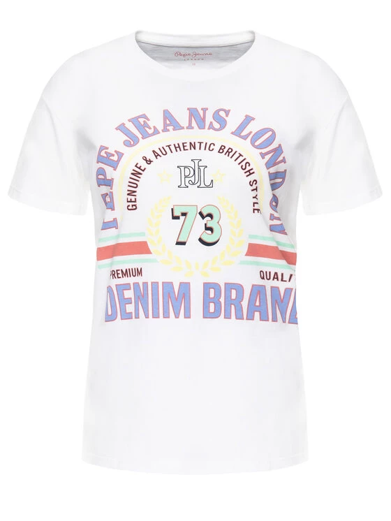 Pepe Jeans Γυναίκες T-shirts T-Shirt PL504087 Λευκό Regular Fit 3 Pepe Jeans Γυναίκες T-shirts T-Shirt PL504087 Λευκό Regular Fit - Image 3