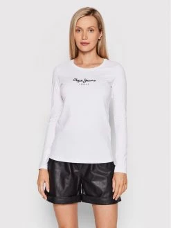Pepe Jeans Γυναίκες Μπλουζάκια Μπλουζάκι New Virginia PL505203 Λευκό Slim Fit