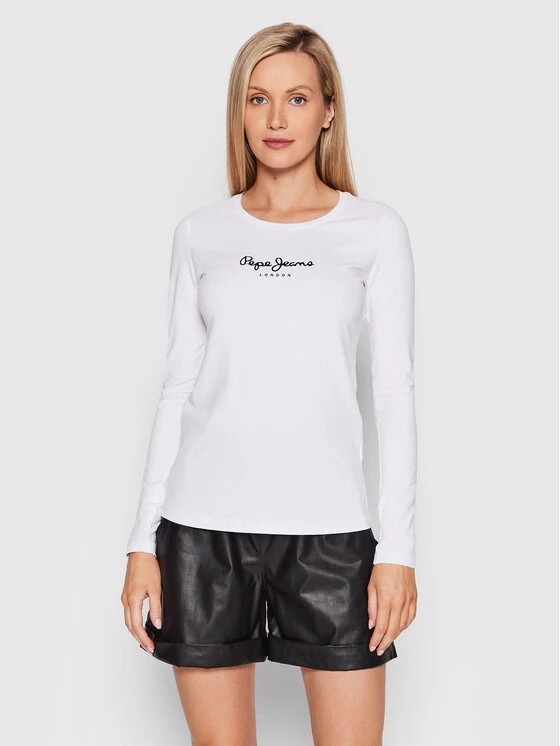 Pepe Jeans Γυναίκες Μπλουζάκια Μπλουζάκι New Virginia PL505203 Λευκό Slim Fit 1 Pepe Jeans Γυναίκες Μπλουζάκια Μπλουζάκι New Virginia PL505203 Λευκό Slim Fit