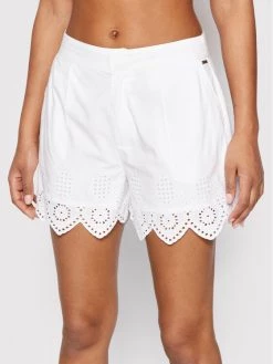 Pepe Jeans Γυναίκες Υφασμάτινα Σορτς Σορτς υφασμάτινο Luella PL800981 Λευκό Regular Fit