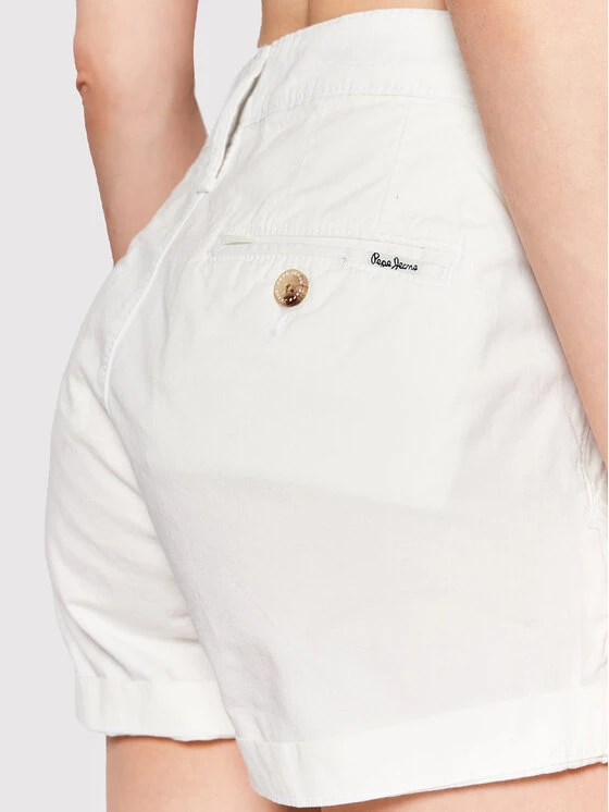 Pepe Jeans Γυναίκες Υφασμάτινα Σορτς Σορτς υφασμάτινο Balboa PL800994 Λευκό Regular Fit 4 Pepe Jeans Γυναίκες Υφασμάτινα Σορτς Σορτς υφασμάτινο Balboa PL800994 Λευκό Regular Fit - Image 4