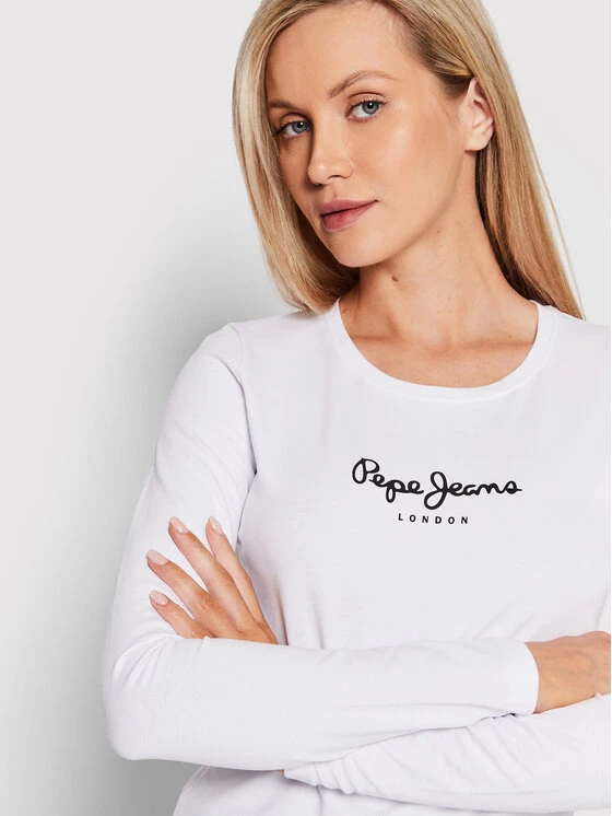 Pepe Jeans Γυναίκες Μπλουζάκια Μπλουζάκι New Virginia PL505203 Λευκό Slim Fit 4 Pepe Jeans Γυναίκες Μπλουζάκια Μπλουζάκι New Virginia PL505203 Λευκό Slim Fit - Image 4