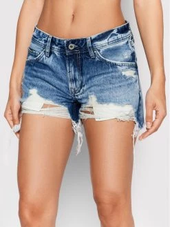 Pepe Jeans Γυναίκες Τζιν Σορτς Τζιν σορτσάκια Trasher PL801004 Μπλε Regular Fit